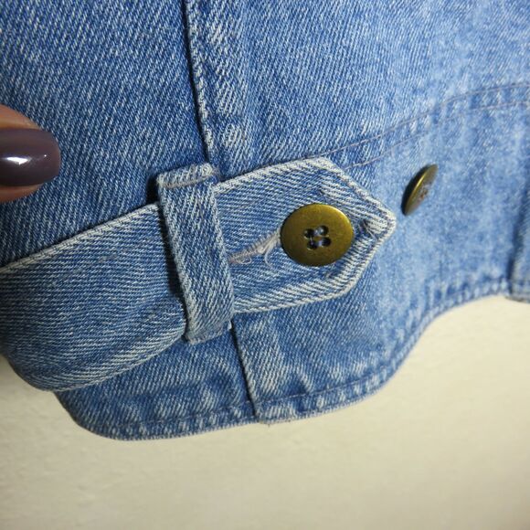 Vintage Crochet Detail Denim Jean Jacket - Missy Size M - Picture 7 of 8